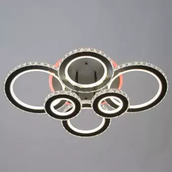 Люстра с ПДУ «Ива» 6хLED 240 Вт 3000-6000К RGB черный 755214 см