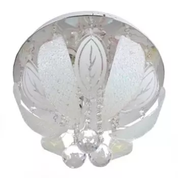 Люстра с ПДУ "Эдельвейс" 3х40Вт E27+RGB хром 30х30х24 см BayerLux