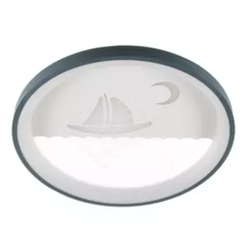 Люстра с ПДУ "Корабль" LED 160Вт тёмно-синий-белый 48,5х48,5х6,5 см