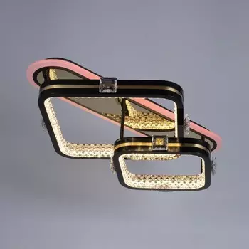 Люстра с ПДУ «Круз» 2хLED 88 Вт 3000-6000К RGB черный золотой 634516 см