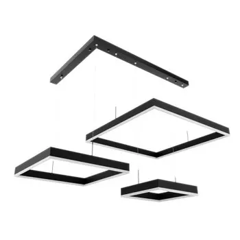 Люстра с ПДУ "Квадро" 3LED 266Вт 3000-6000К черный 120х80х7-150см