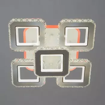 Люстра с ПДУ "Мия" 5хLED 150Вт 3000-6000К RGB белый 38х38х14см