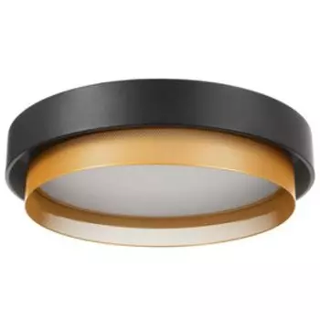 Люстра с ПДУ "Рего" LED 120Вт 3000-6000К черный-золото 50х50х10 см BayerLux