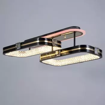 Люстра с ПДУ «Тильда» 2хLED 88 Вт 3000-6000К RGB черный золотой 603516 см