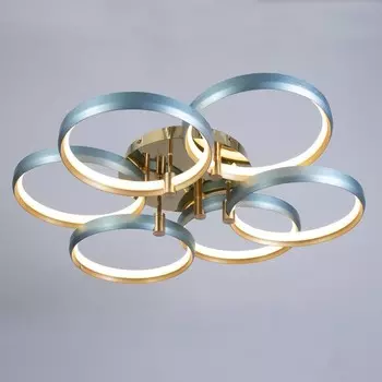 Люстра с ПДУ "Винла" LED 204Вт 3000-6000К сине-золотой 80х80х11 см BayerLux