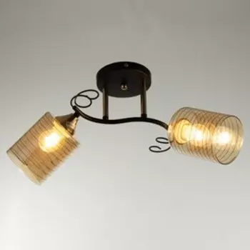 Люстра "Сабира" 2х60Вт Е27 черный+золото 46х20х26см SVK