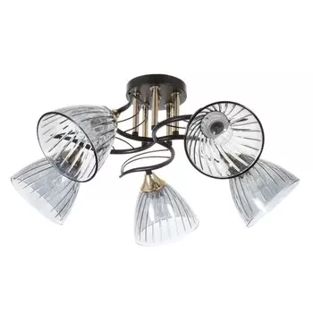 Светильник потолочный BayerLux «Сальма», люстра 5хЕ27, 40 Вт, чёрный, 58х58х24 см