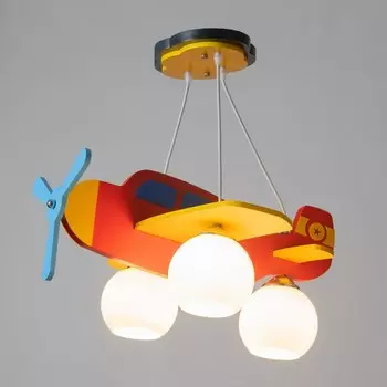 Люстра "Самолет" 3хЕ27 40Вт красный 60х58х70 см