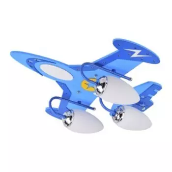 Люстра «Самолет», 3x40Вт E14, голубой 56x50x15 см