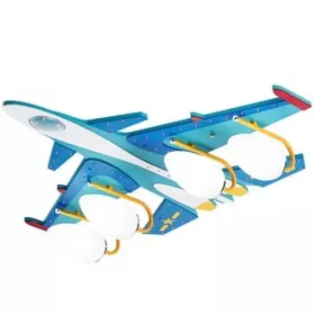 Люстра «Самолет», 4x40Вт E14, голубой 80x70x20 см