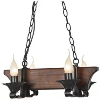 Люстра «Сэвина», 4x40Вт E14, дуб, чёрный 41x32x96 см