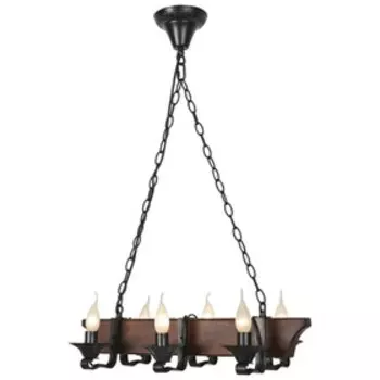 Люстра «Сэвина» 6x40Вт E14 дуб, чёрный 62x32x96см