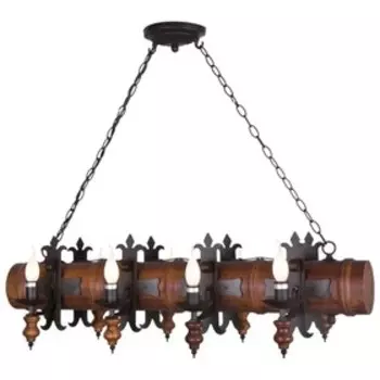 Люстра «Сэвина», 8x40Вт E14, дуб, чёрный 97x43x80 см