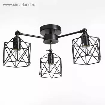 Люстра "Сеть" 3х40Вт Е27 черный 64х64х34 см