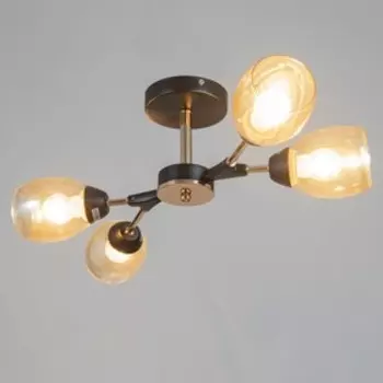 Люстра "Шарифа" 4х60Вт Е27 черный+золото 65х30х19см