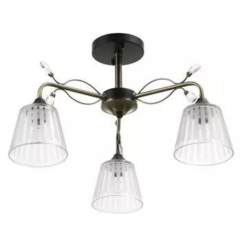 Люстра «Шарлин» 3хЕ27 40 Вт черный-латунь 494929 см BayerLux