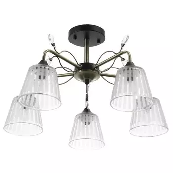 Люстра «Шарлин» 5хЕ27 40 Вт черный-латунь 515129 см BayerLux