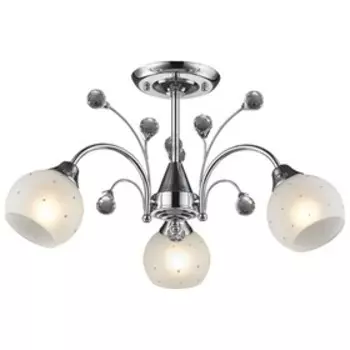 Люстра «Симона», 3x60Вт E27, хром, белый 59x59x32 см