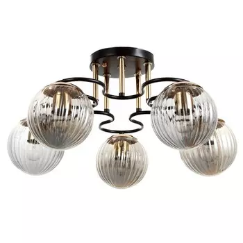 Люстра "Система" 5х60Вт Е27 черный/золото 53х53х23см