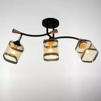 Люстра "Совет" 3х60Вт Е27 черный 64х20х25см