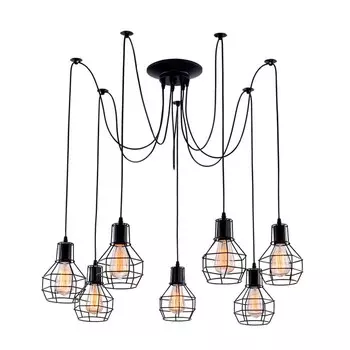 Люстра SPIDER, 7x60Вт E27, чёрный