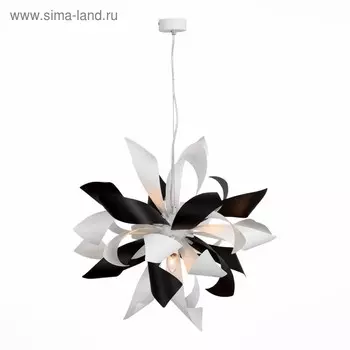 Люстра подвесная St Luce. SL453.453.06E. Spiraglio. 6х40 Вт, E14, 65х65 см, цвет чёрный, белый