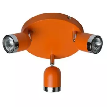 Люстра спот "Орион" 3x35W GU10 оранжевый, хром 30x30x14см