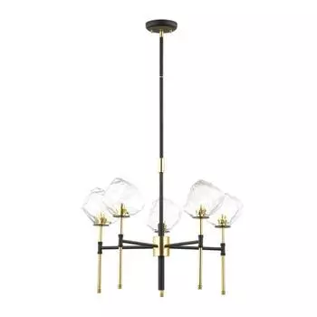 Люстра STONO, 5x40Вт G9, цвет чёрный, золото, IP20