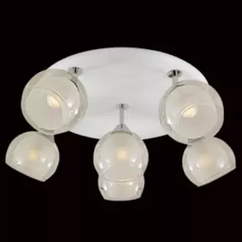 Люстра "Сюита" 6x75Вт E27 белый, хром 51x51x23см