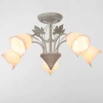 Люстра "Сусана" 5х15Вт Е27 белый/золото 58х58х32см BayerLux