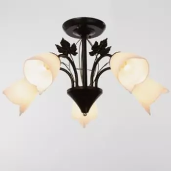 Люстра "Сусана" 5х15Вт Е27 черный/золото 58х58х32см BayerLux