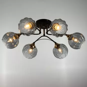 Люстра Светогор "Свет" 6х60Вт Е27 черный 64х64х21см