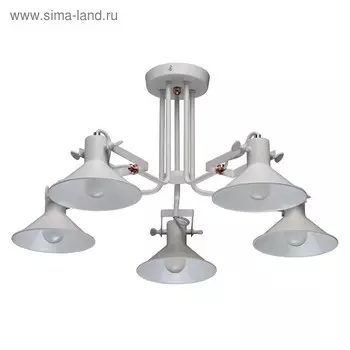 Люстра "Таун", 5x5Вт E14, цвет белый, золото