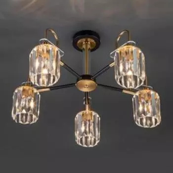 Люстра Tenia, 5x60Вт E14, цвет бронза, чёрный