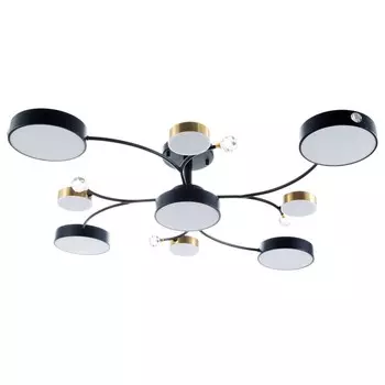 Люстра «Терра» 9хLED 168 Вт 3000-6000К черно-золотой 808021 см BayerLux