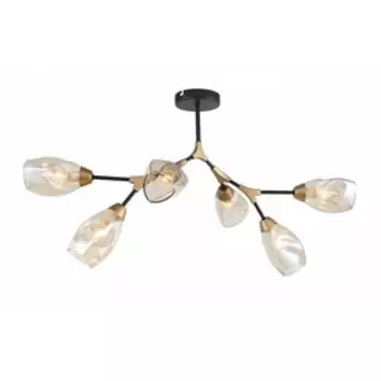 Люстра «Тибр», 40Вт, Е14, цвет чёрный, матовое золото