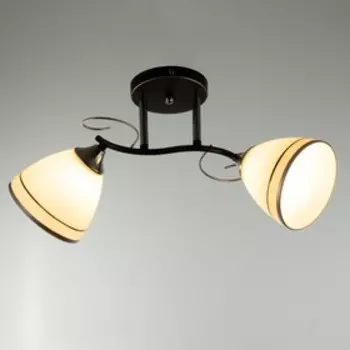 Люстра "Тиранда" 2х60Вт Е27 черный+хром 46х20х26см