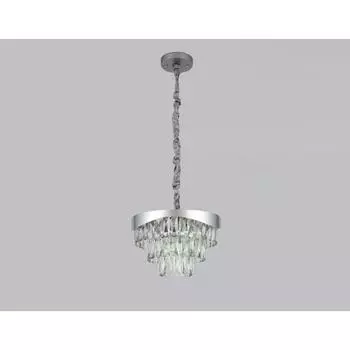 Люстра Ambrella light Traditional, 6x40Вт E14, цвет серебро