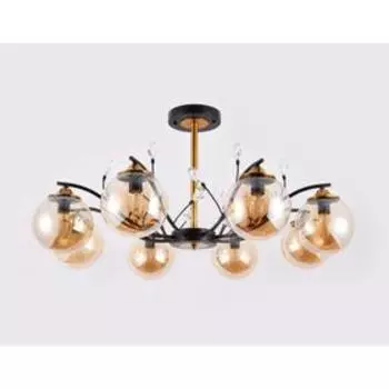 Люстра Ambrella light Traditional, 8x40Вт E14, цвет чёрный золото