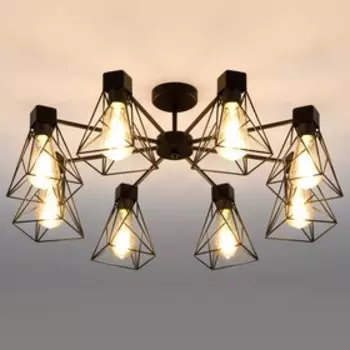 Люстра Trappola, 8x60Вт E27, цвет чёрный