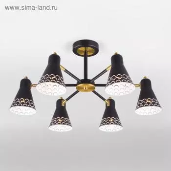 Люстра Trina, 6x60Вт E14, цвет бронза, чёрный