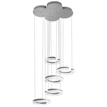 Люстра Unitario, 46Вт LED, 5060лм, 3000К, цвет серебро, IP40
