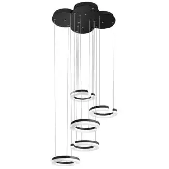 Люстра Unitario, 46Вт LED, 5060лм, 3000К, цвет чёрный, IP40