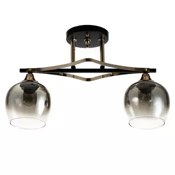 Люстра "Уровень" 2х60Вт Е27 черный/золото