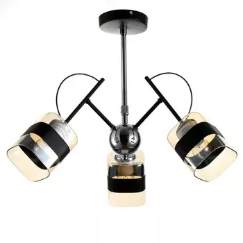 Люстра Светогор "Утро" 3х60Вт Е27 черный/хром