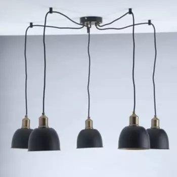 Люстра "Вальтер", 5x40Вт E14, цвет чёрный, латунь