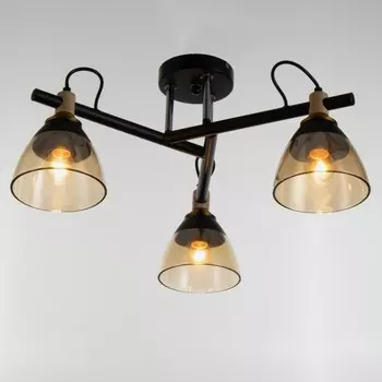 Люстра Светогор "Вечер" 3х60Вт Е27 черный 57х57х28см