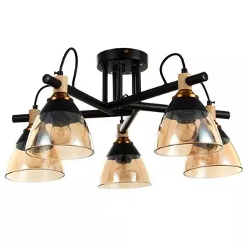 Люстра Светогор "Вечер" 5х60Вт Е27 черный 57х57х28см