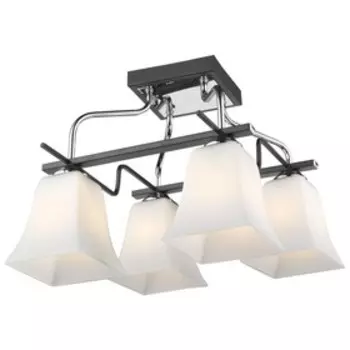 Люстра "Велия" 4x60Вт E27 черный, хром, белый 37x37x33см