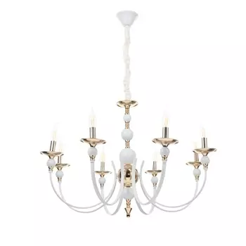 Люстра BayerLux «Венеция», 8хЕ14, 40 Вт, бело-золотой, 878797 см